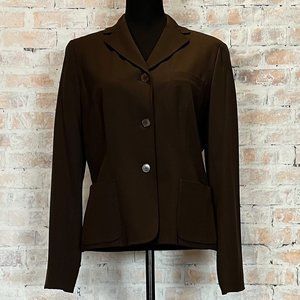 Nine West Brown Three Button Single Breasted Jacket